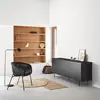 TEULAT Buffet bas 4 portes en bois et métal noir