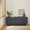 TEULAT Buffet contemporain 2 portes en bois beige IGORIO anthracite