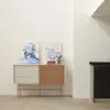 Buffet avec porte coulissante en bois L140 cm - Marron argile