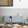 TEULAT Grand buffet bas 6 tiroirs 1 porte avec niche gris