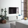 TEULAT Meuble TV contemporain 180cm en bois avec niche beige