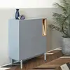 TEULAT Buffet haut 3 portes 3 tiroirs avec niche en bois gris