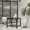 TEULAT Table à manger ronde 120 cm en bois noir