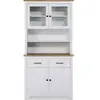 That's Casa Buffet blanc 4 portes 2 tiroirs en bois 90x180 cm