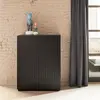 TEULAT Buffet haut moderne 2 portes en bois noir