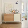 Buffet bas moderne 128cm en bois beige