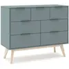 BUT Commode 7 tiroirs PISCO vert grisé.