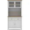 BUT Buffet vitrine MISTI blanc imitation chêne