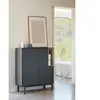 TEULAT Buffet haut 3 portes 3 tiroirs en bois L100cm - Gris anthracite