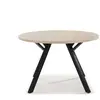 Table ronde fixe 120 cm GLORY coloris chêne clair/noir