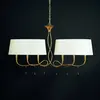 Mantra Iluminación Suspension à 6 lampes Paola de couleur or et crème
