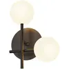 Applique murale droite 2 lumières, DEL 5W remplaçables, 3000K, noir