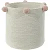 Lorena Canals Panier de rangement Bubbly en coton naturel et rose nude (30 x 30 cm)