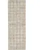 Lorena Canals Tapis de couloir en laine lavable motif mosaïque grès - 80 x 230 cm