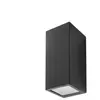 Forlight Cube - Applique murale extérieure à 2 ampoules noir IP44