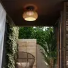 Bover PERRIS-Plafonnier d'extérieur LED Métal/Rotin dimmable Ø47cm