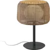 Bover Lampe d'extérieur dimmable en aluminium graphite et abat-jour marron rotin 50x70cm Fo