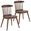 VS VENTA-STOCK Pack 2 chaises Ben en bois couleur noyer