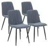 VS VENTA-STOCK Pack 4 chaises Sagi recouvertes de tissu bleu