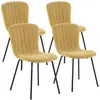 VS VENTA-STOCK Pack 4 chaises Lucky recouvertes de tissu moutarde TU