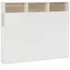 VS VENTA-STOCK Tête de lit Zeus 145 cm blanc, 2 portes 9 trous