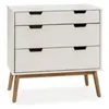 VS VENTA-STOCK Commode Baku 3 tiroirs couleur blanc, 80 cm longueur