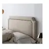 MARCKONFORT Tête de lit tapissée Leonor 140x60cm Grise, Clous en Marron, épaisseur Totale de 8 cm