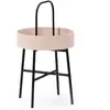VS VENTA-STOCK Bout de canapé avec plateau en mdf rose et structure métallique