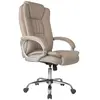 HOMN Chaise de bureau elevable et Fauteuil inclinable en simili cuir taupe
