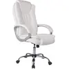 HOMN Chaise de bureau elevable et Fauteuil inclinable en simili cuir blanc