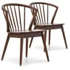 VS VENTA-STOCK Pack 2 chaises Mura, Couleur Noyer, Bois Massif, 55 cm x 58,5 cm x 84 cm