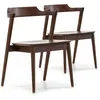 VS VENTA-STOCK Pack 2 chaises Venus, Couleur Noyer, Bois Massif, 58 cm x 57,5 cm x 76 cm