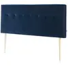 Tête de lit tapissée Napoles 140x100 cm Bleu, Velours, Pieds en Bois