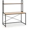 VS VENTA-STOCK Bureau Carmen noir, 1 étagère, style industriel, 120 cm longueur