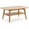 HOMN Table basse rectangulaire, bois massif couleur chêne, 100 cm longueur
