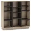 Etagère Bibliothèque Vigo 110x110 cm, couleur Chêne et Gris