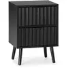 HOMN Table de chevet 2 tiroirs couleur noir