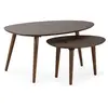 HOMN Set de 2 tables basses, coloris noyer, bois massif
