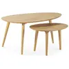 HOMN Set de 2 tables basses en chêne, bois massif