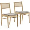 VS VENTA-STOCK Pack de 2 chaises Vilma Couleur Chêne, Bois Massif et Rotin Naturel