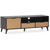 Vs Venta-Stock Meuble TV Denis 1 porte et 2 tiroirs, couleur Noir/Bois
