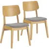 VS VENTA-STOCK Pack de 2 chaises Susi couleur Chêne, bois massif