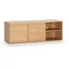 HOMN Vs Venta-stock - Meuble tv Tori 2 Portes 2 Trous, Couleur Chêne, 130 cm