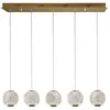 Schuller Valencia Suspension LED Austral doré/clair, 5 lampes longue