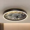 Schuller Valencia Plafonnier LED Stone Ø 60 cm, CCT, noir, métal, acry...