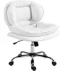HOMCOM Chaise de Bureau Jambes Croisées avec Siège Large Roulettes Hau...