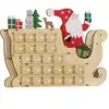 HOMCOM Calendrier de l'Avent en bois à 24 tiroirs Calendrier de Noël r...