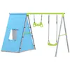 AIYAPLAY Balançoire pour Enfants 3 en 1 avec Tente Anneaux et Hauteur ...
