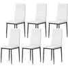 HOMCOM Pack de 6 chaises de salle à manger modernes tapissées en lin s...