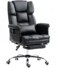 HOMCOM Fauteuil de Bureau avec 6 Points de Massage Repose-pieds Rétrac...